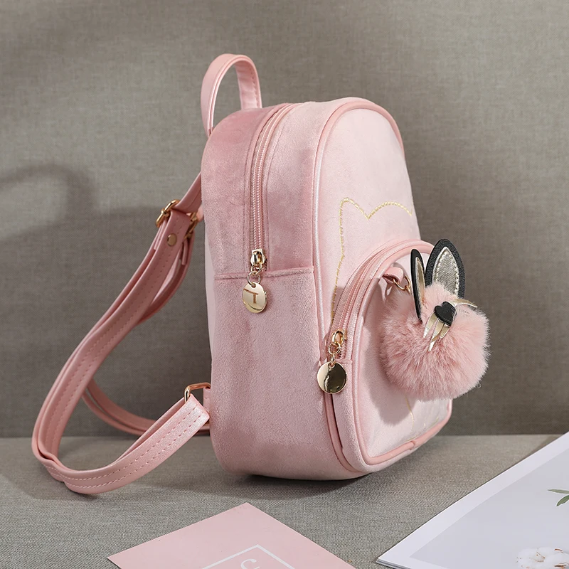 Cute Girls Backpack Plush Suitable for Girls Embroidered Cat Bag Cartoon Shoulder Backpack Suitable for Giving Gifts