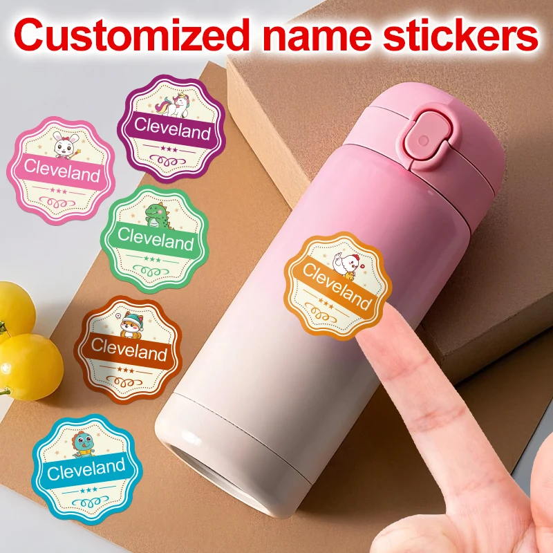 Autocollants personnalisés imperméables avec le nom de l'animal pour enfants - Étiquettes personnalisées multilingues en hébreu, étiquettes de papeterie transparentes durables