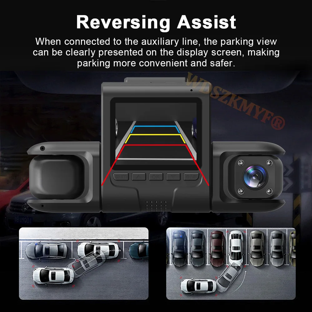 360° Parking Monitor Car Dash Cam 3/4 Channels Video Recorder 1080P Car DVR Front inside Rotatable and Rear View Night Vision