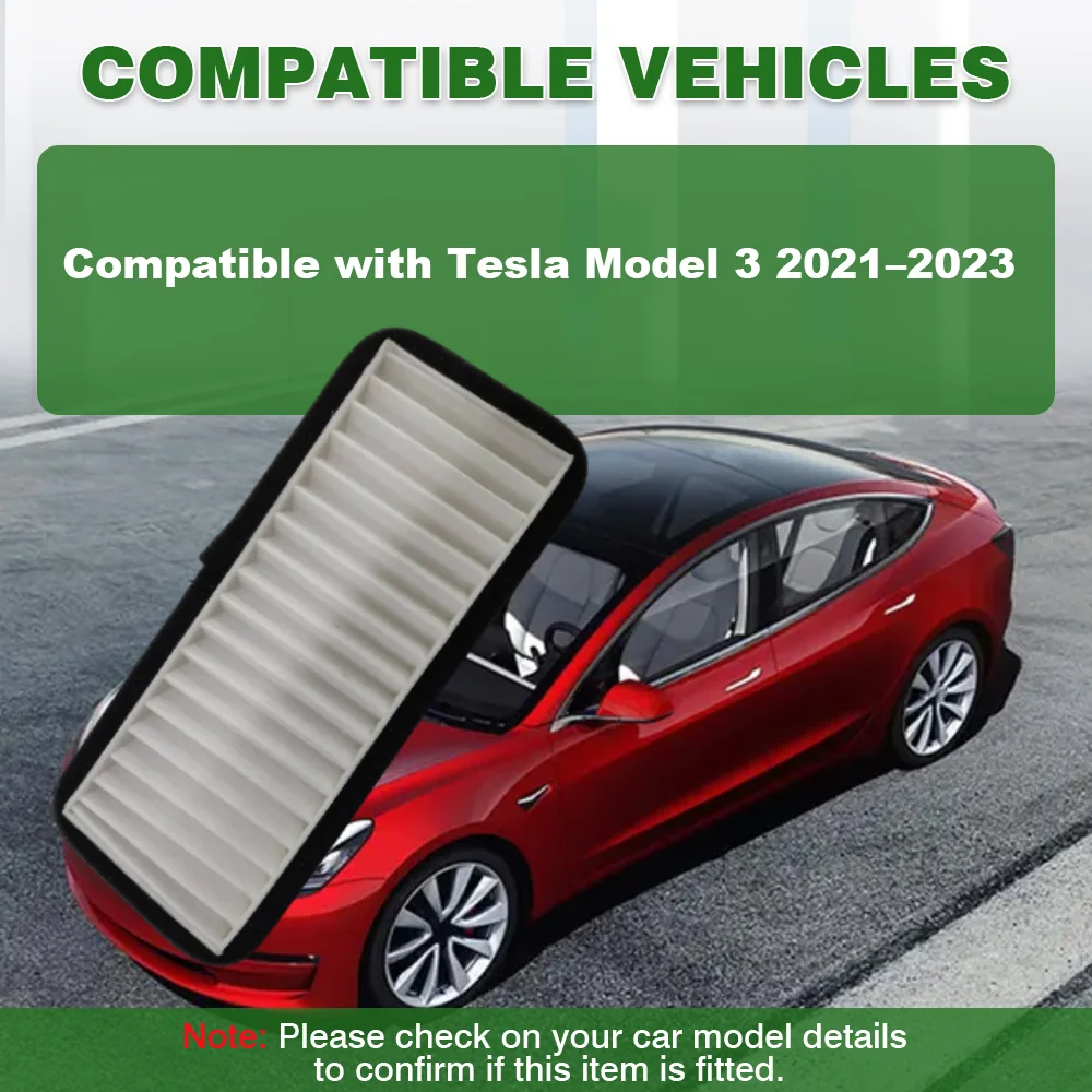 Car Air Conditioning Inlet Filter For Tesla Model 3 2021 2022 2023 Car Accessories 20.5 cm x 8.5 cm