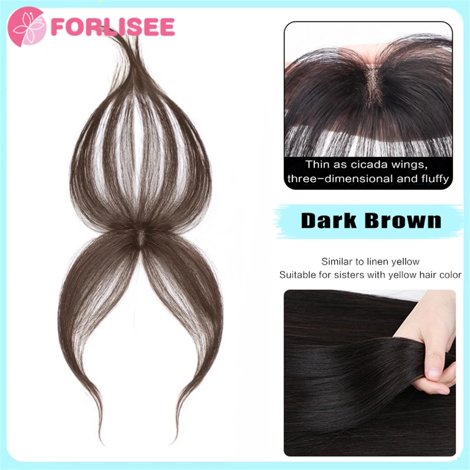 FORLISEE Liu Hai parrucca estate donna capelli fetali Liu Hai naturale invisibile strumento di riparazione fronte Traceless Patch parrucca