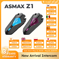 ASMAX Z1 Motorcycle Bluetooth Intercom, IP67 Waterproof Helmet Headset, 2 Chips 8-Core, HIFI Speakers, ENC, 42min Fast Charging