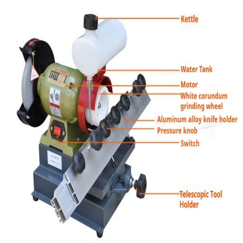 Water Cooled Linear Straight Knife Grinding Machine Duty Wood Planer Blade Sharpener with Water Tank Adjustable Guide Frame