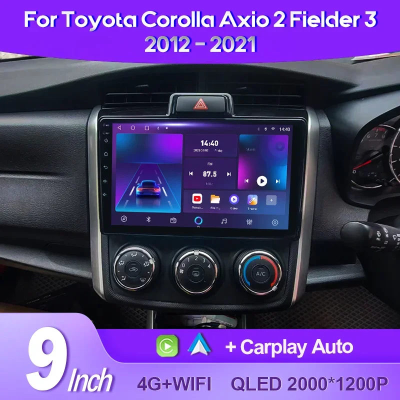 QSZN dla Toyota Corolla Axio 2 polowy 3 E160 2012 - 2021 2K QLED Android 13 Radio samochodowe multimedialny odtwarzacz wideo GPS CarPlay 4G