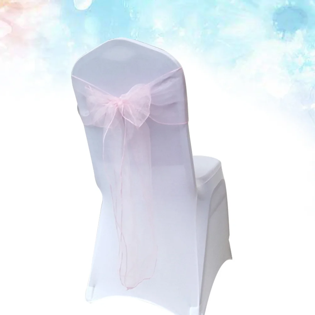 

10Pcs Chair Back Yarn Wedding Chair Cover Ribbon for Bridal Shower Christmas Birthday Event Decorations Reusable Lightweight