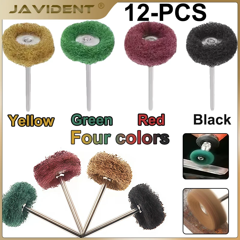 50Pcs Nylon Fiber Polishing Wheel Dental Metal Cleaning & Finishing Abrasive Bur Mounted Abrasive Handle-Attached Grinding Head