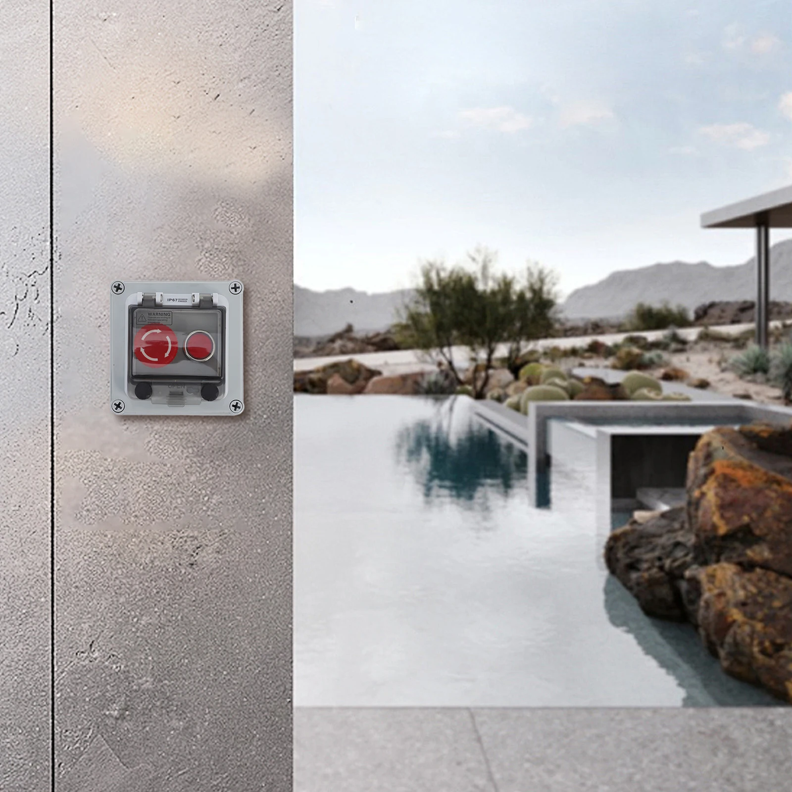 

Waterproof Push Switch Box Red Emergency Stop Mushroom Latching Outdoor Plastic Control Panel Easy Installation Stop