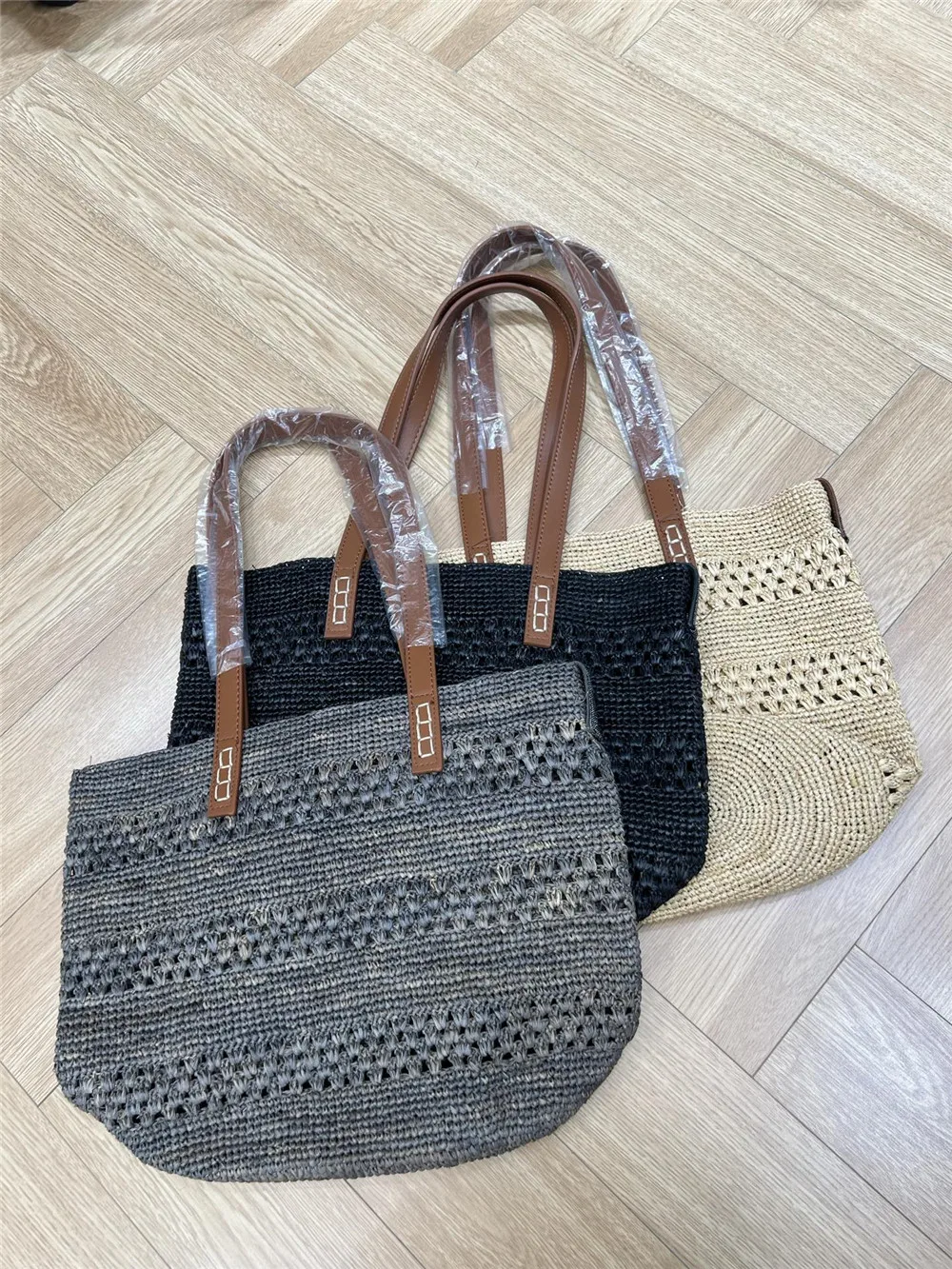 

Высококачественная женская сумка-тоут из рафии с ажурным плетением, летняя пляжная сумка для отпуска, соломенная сумка через плечо