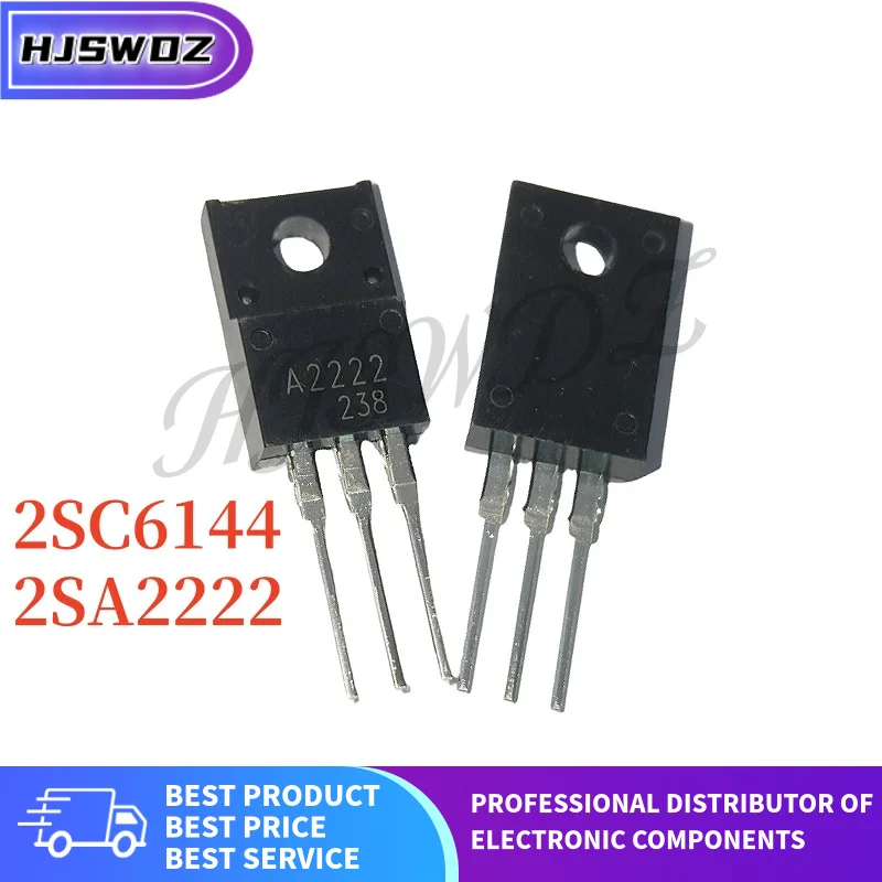10 Uds nuevo 2SA2222 2SC6144 TO-220F A2222 C6144 TO-220 cada una (5 piezas A2222 + 5 piezas C6144) en Stock