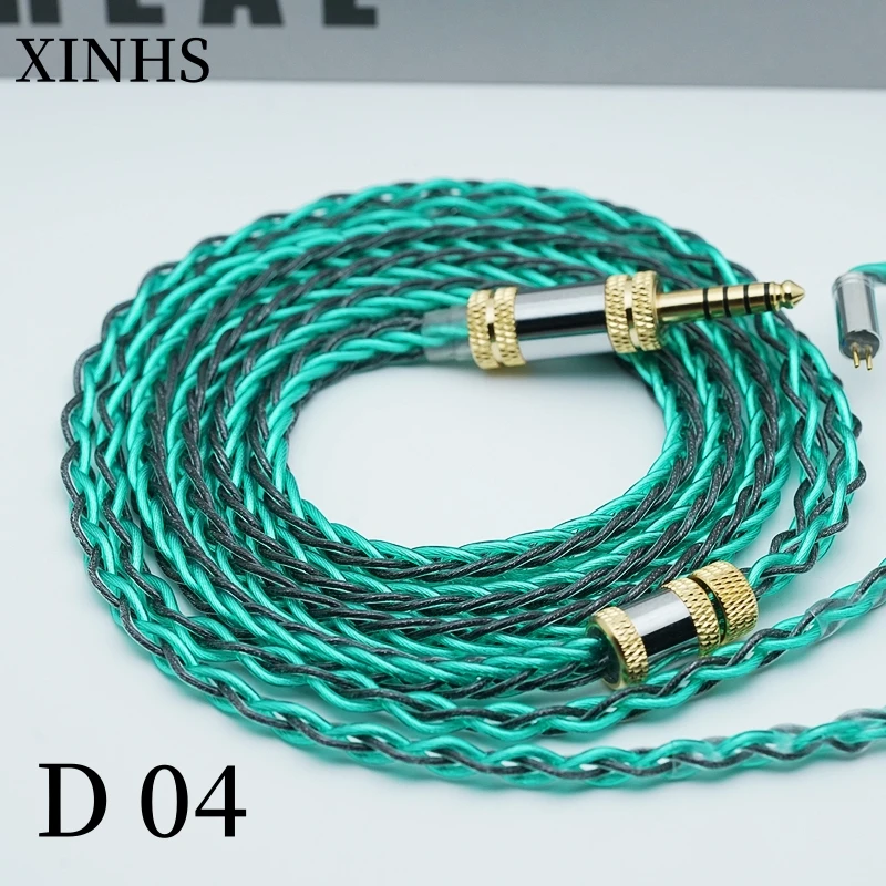 XINHS D04 Graphene High-Purity Single Crystal Copper 8-Core Blue Black Headphone Upgrade Line for Enhanced Sound Quality