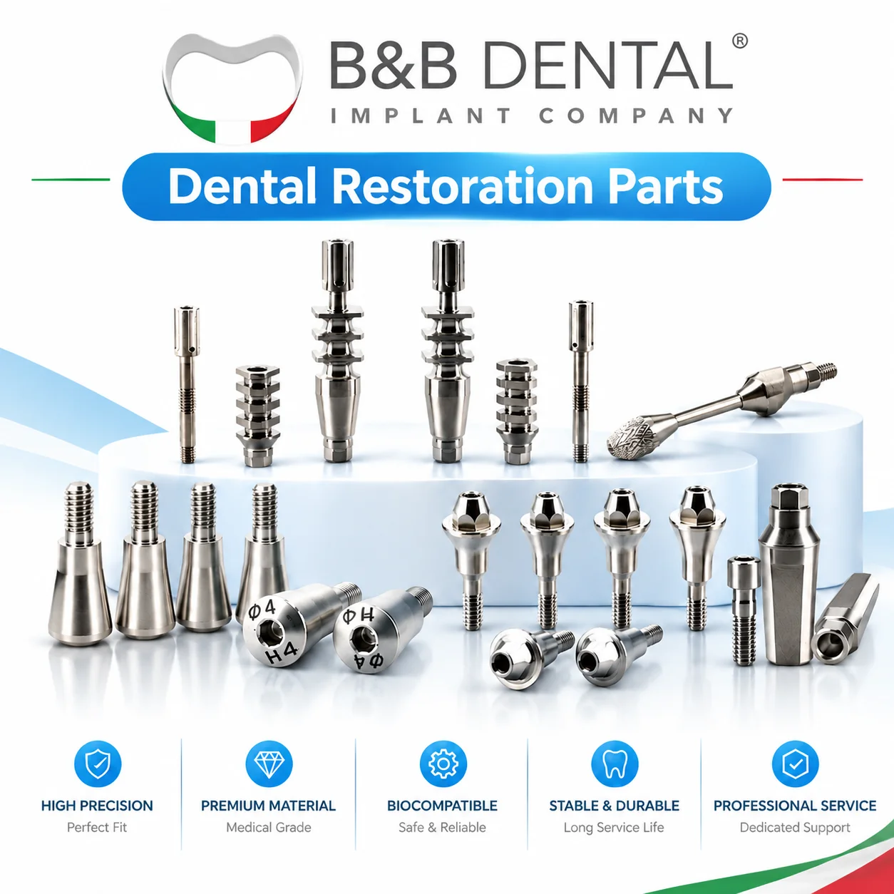 Compatible with B.B System Healing Abutment Straight Angled Premade Abutment Protection Cap Titanium Dental Restoration Parts
