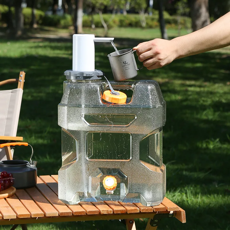 

18L Eco-Friendly Lightweight Plastic Outdoor Water Bottle PC Food-grade With Faucet And Lid Camping Container