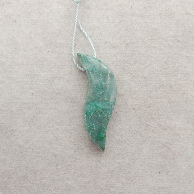 

Подвеска-бусина из натурального хризоколла, 35x13x6 мм, 4,1 г, полированный камень ручной работы ручной работы для изготовления ювелирных изделий