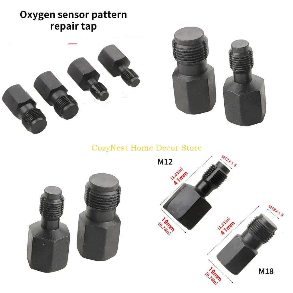 

92MF 2 шт. кислородный сенсорный гаечный ключ, инструмент для нарезки резьбы, нарезчик для резьбы из углеродистой стали, 18x1,5