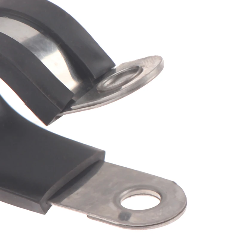 스테인레스 스틸 케이블 클램프 고무 쿠션 절연 클립 튜브 거치대 패스너, 파이프 와이어 코드 설치용, 2 개