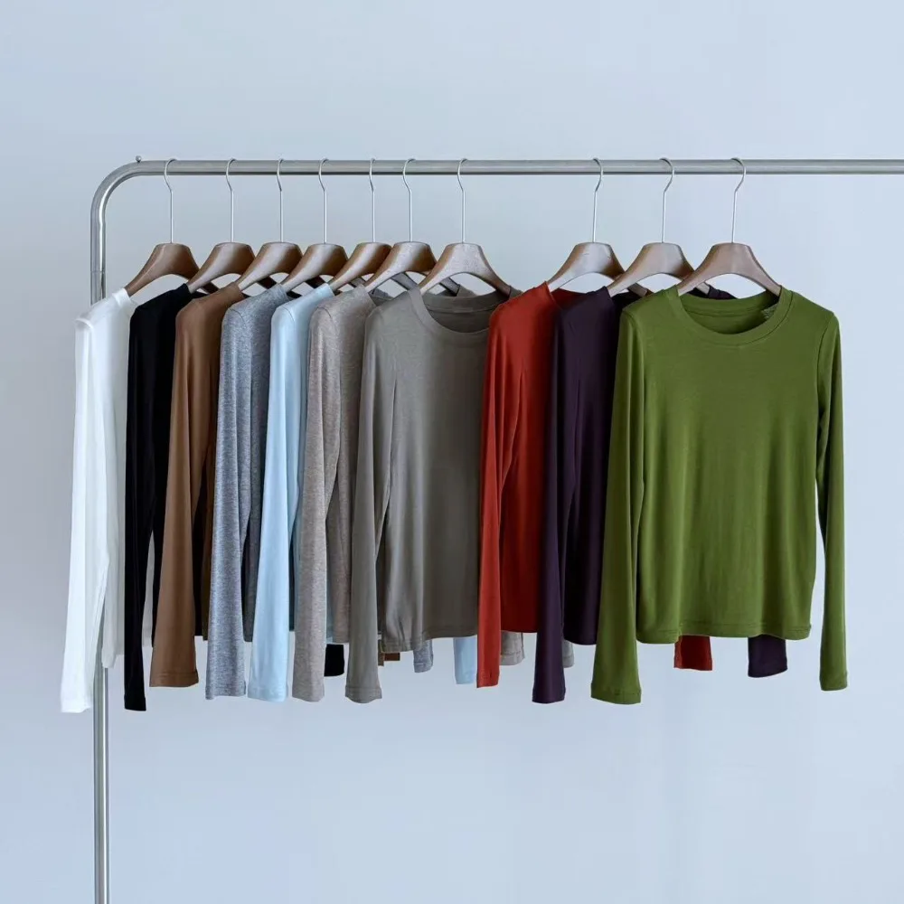 

High Quality Lyocell Wool Base Layer Long Sleeve Crew Neck Top for Women