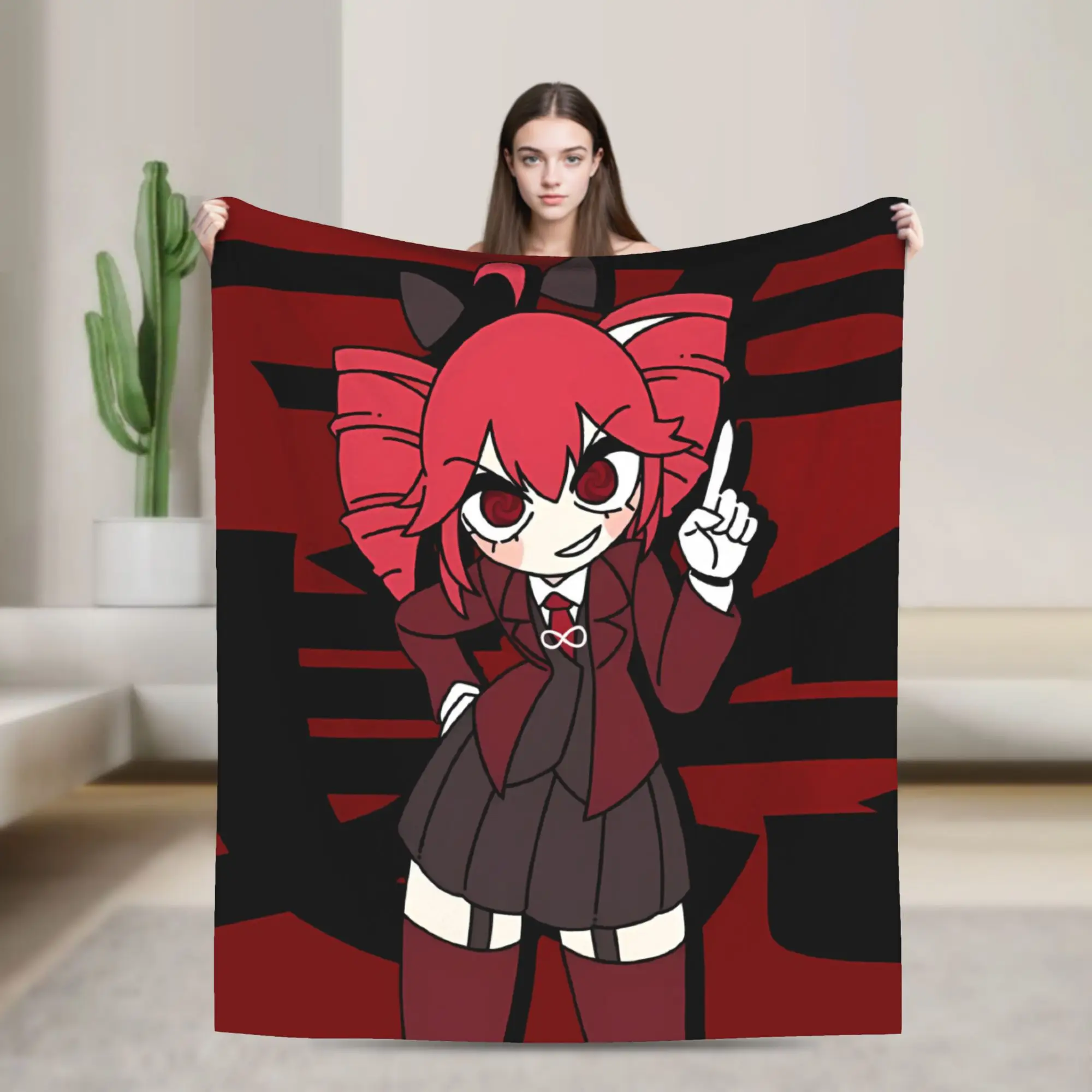 Kasane Teto Bold Text Manga Blanket  Warm Novelty Plush Throw Blanket For Home Decor Travel Flannel Bedspread Bed Cover