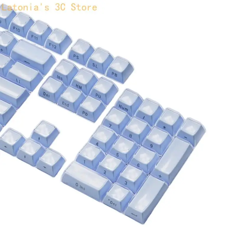 Crystal Jelly und Gaming-Tastatur-Tastenkappen-Set, seitlich bedruckte OEM-Profilform mit 113-Tasten-Stil für die – Detail 10