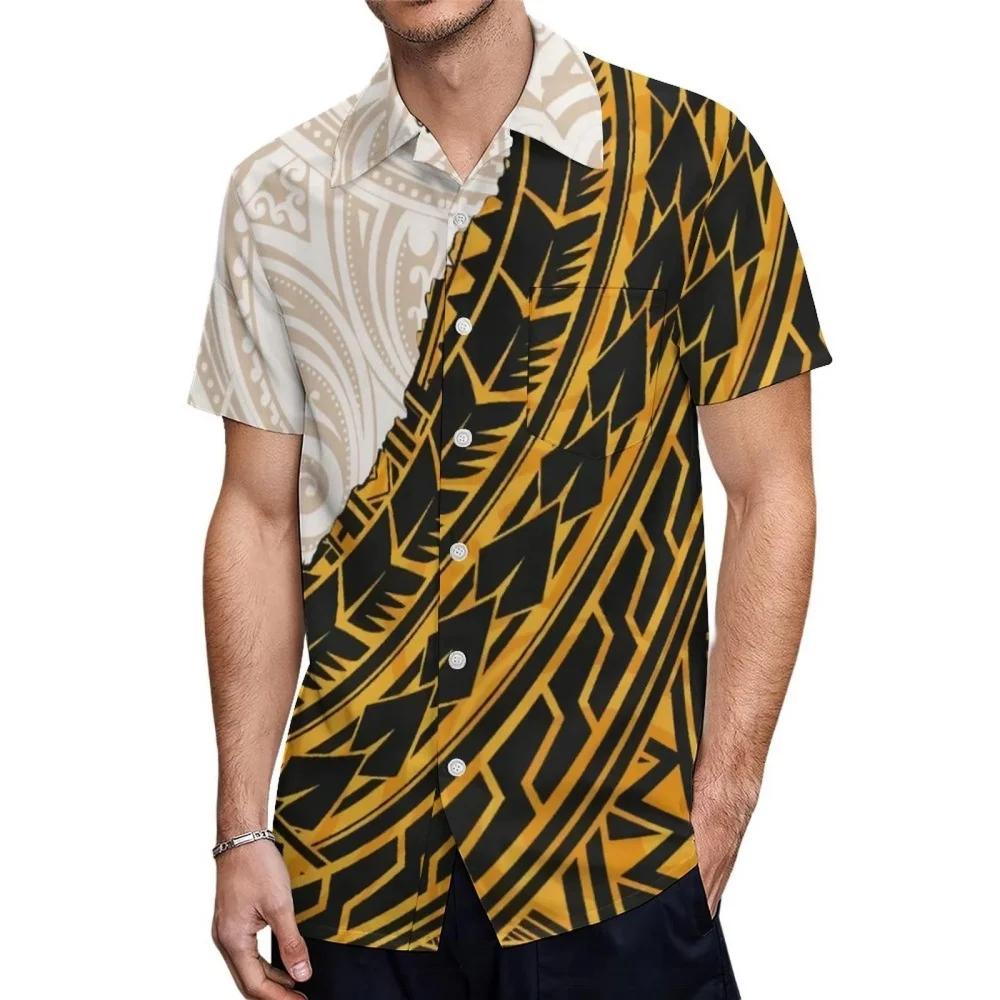 Camicia a maniche corte da uomo 2025 Colletto stampato alla moda Cardigan monopetto Comodo abbigliamento casual da uomo