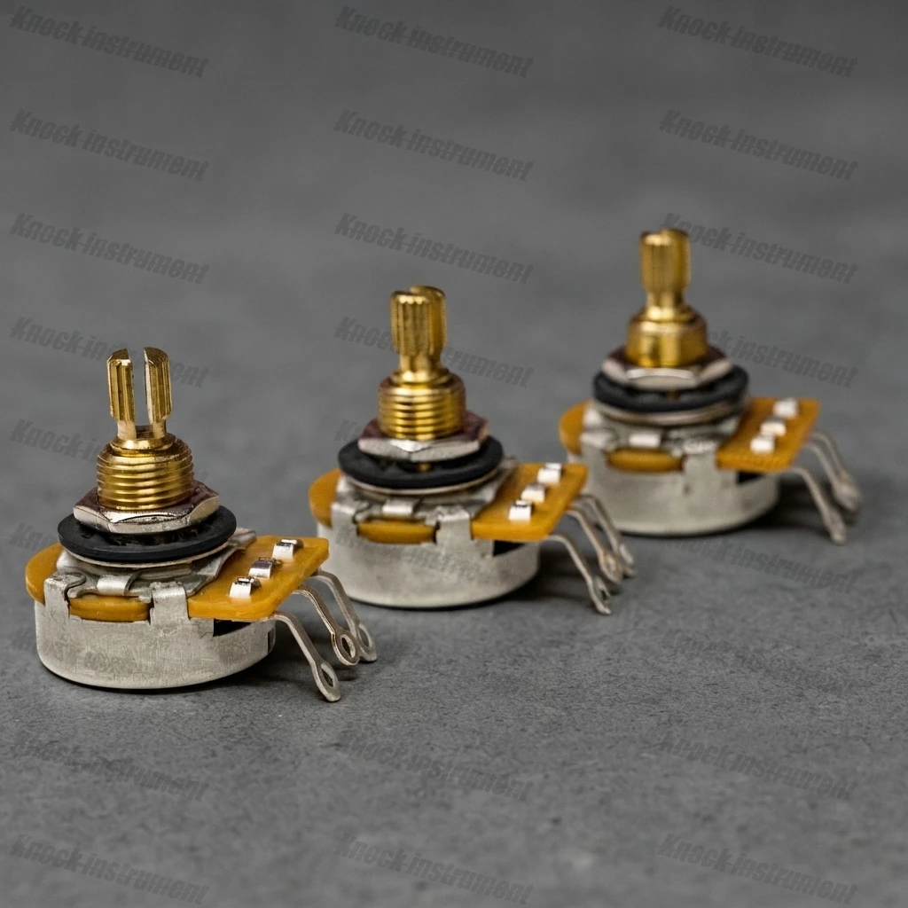 Guitar Potentiometer, 450G, A250K A500K B250K B500K, Split Brass Shaft, Audio Taper, for ST TL Bass Style Guitar DIY Repair