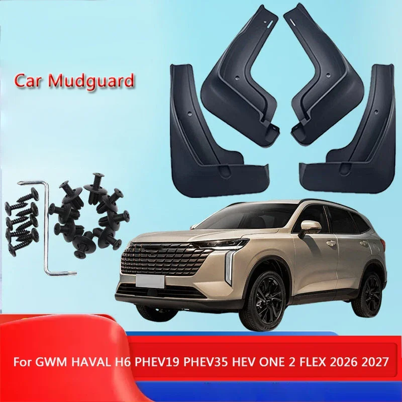 For GWM HAVAL H6 PHEV HEV ONE FLEX 2026 2027 ABS Car Fender Mud Flap Auto Splash Guard Anti-dirt Wear-resistant Body Accessory