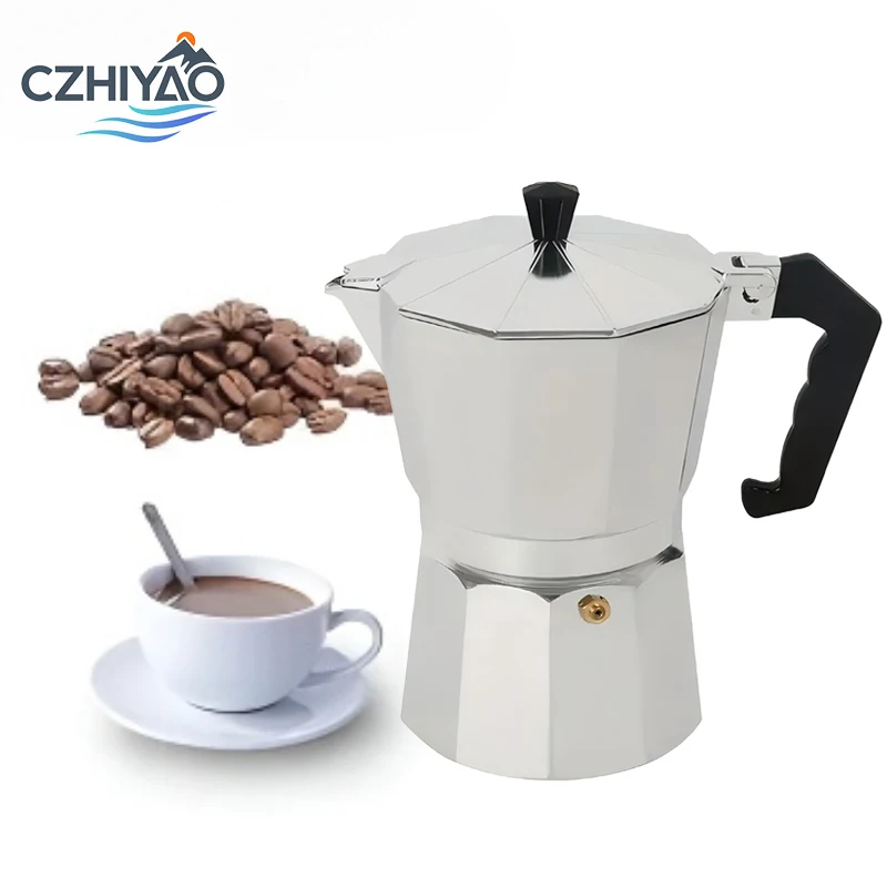 

CZHIYAO Moka Pot (1/2/3/6 Cups) Espresso Machine A Classic High-Quality And Durable Aluminum Essential For Homes And Kitchens