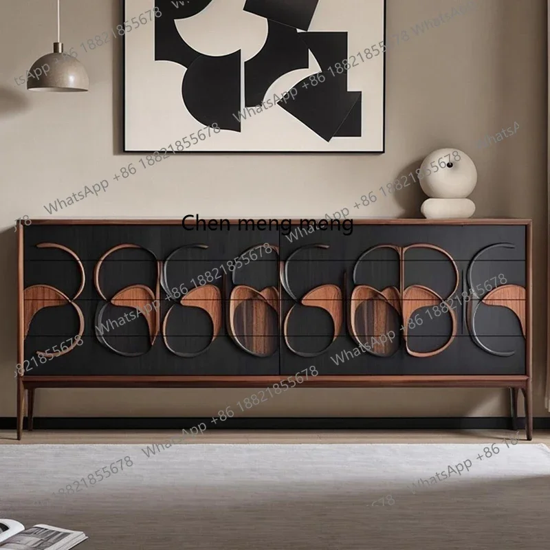 

H Italian porch solid wood dining side against the wall becomes a locker, living room storage, tea cabinet entry