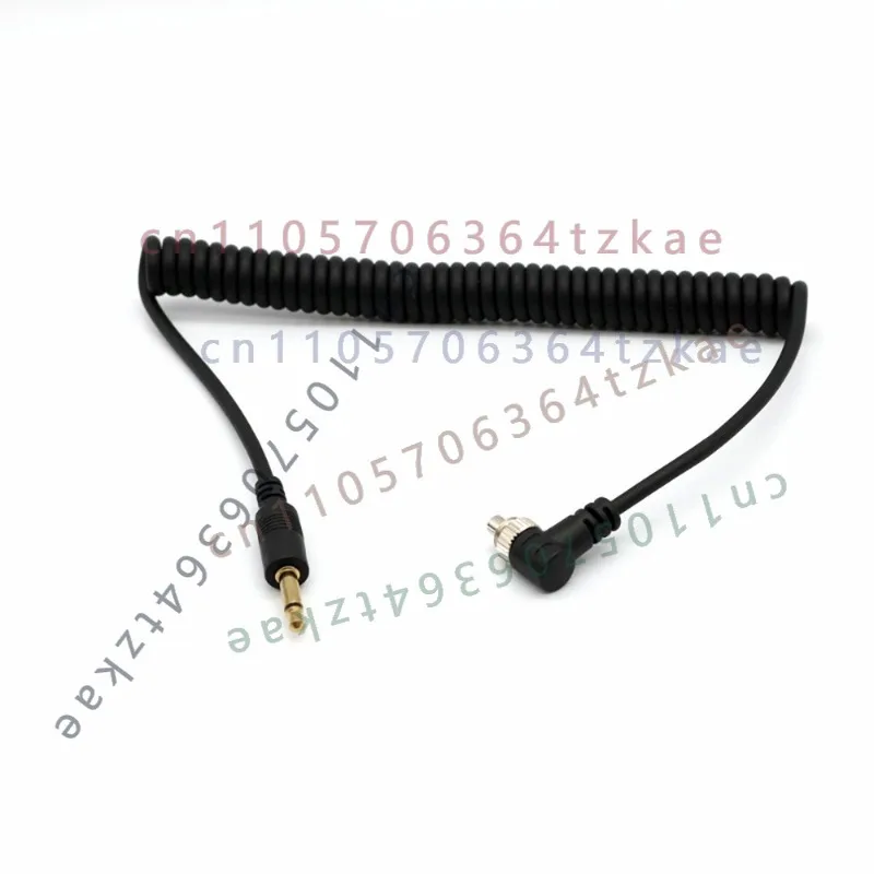 1.5M 3.5-PC Spiral Coiled Shutter Release Cable For Canon EOS 580EXII 7D Camera Flash Sync Remote Cord