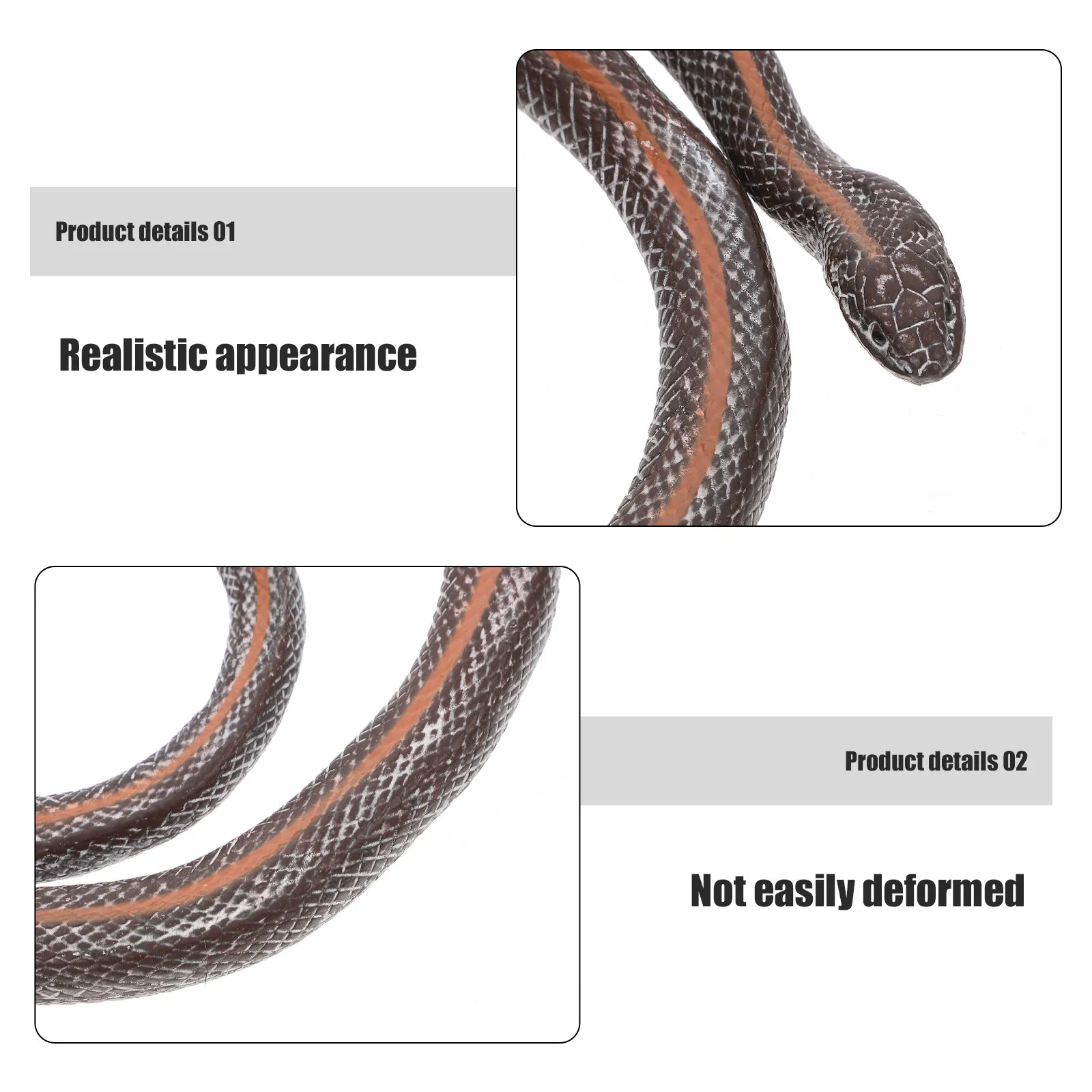 Realistic Plastic Snake Prop Vivid Gesture Miniature Decoration for Outdoor Garden Indoor Room Party Trick Scary Fun Simulation