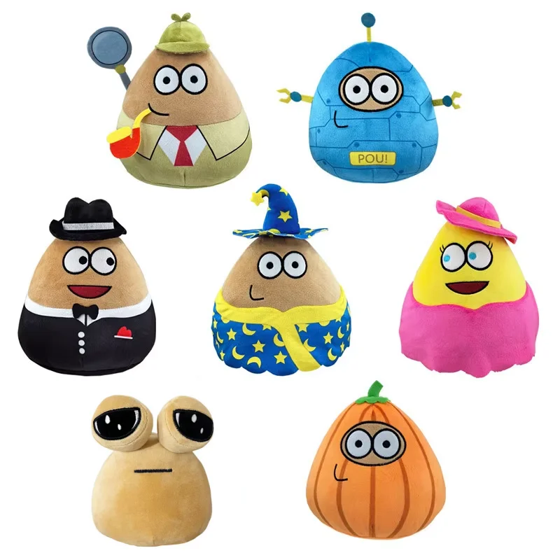 

Alien Pou Plush Toy for Children, Black Hat Gentleman, Stuffed Doll, Birthday, Easter, Children's Day, Halloween, Christmas Gift