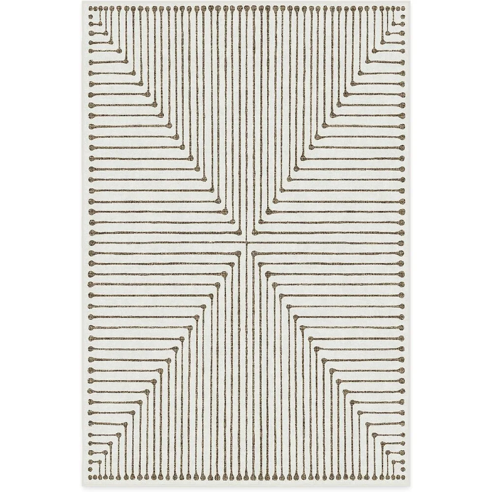 Washable Rugs 6x9 - Non Slip, Contemporary, Geometric Machine Washable Area Rug, Living Room, Bedroom, Dining Room, Indoor Rug,