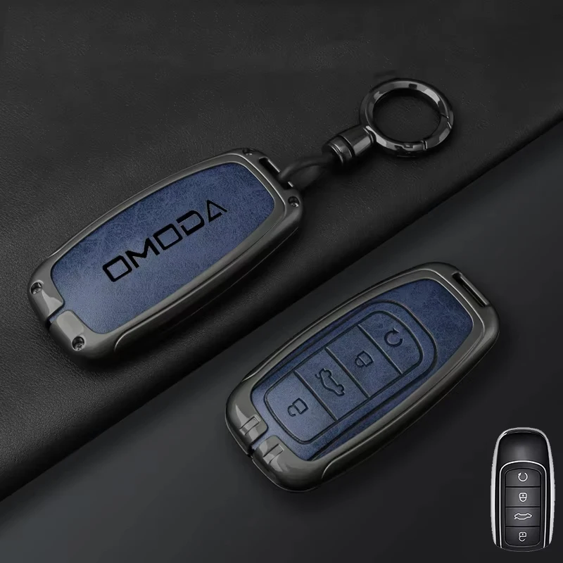 Zinklegierung Leder Autoschlüssel-Hülle Schlüsselanhänger für Chery Omoda 5 9 7 C5 C7 E5 Phev 2025 2026 2024 Auto-Innenausstattung Zubehör – Detail 4