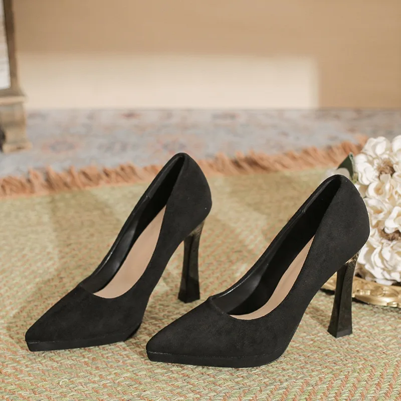 

Women's Pumps Classic Suede Office Work Shoes Fashion Banquet Party Shoes Temperament Pointed High Heels for Women Wedding Shoes