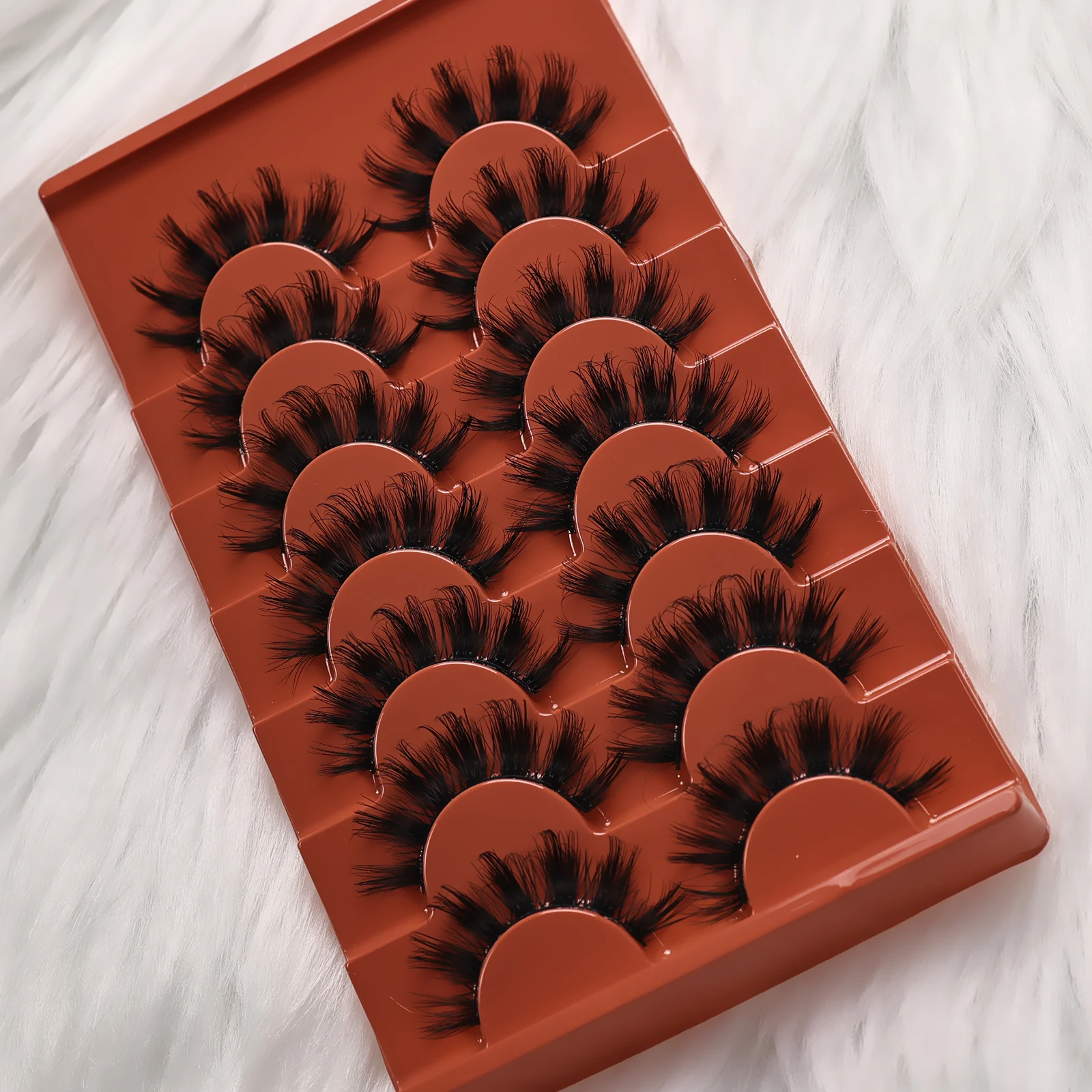 7 أزواج من الرموش الصناعية الفوضوية ثلاثية الأبعاد، من المينك الصناعي الناعم القابل لإعادة الاستخدام، مثالية للحفلات/المكياج الجريء اليومي