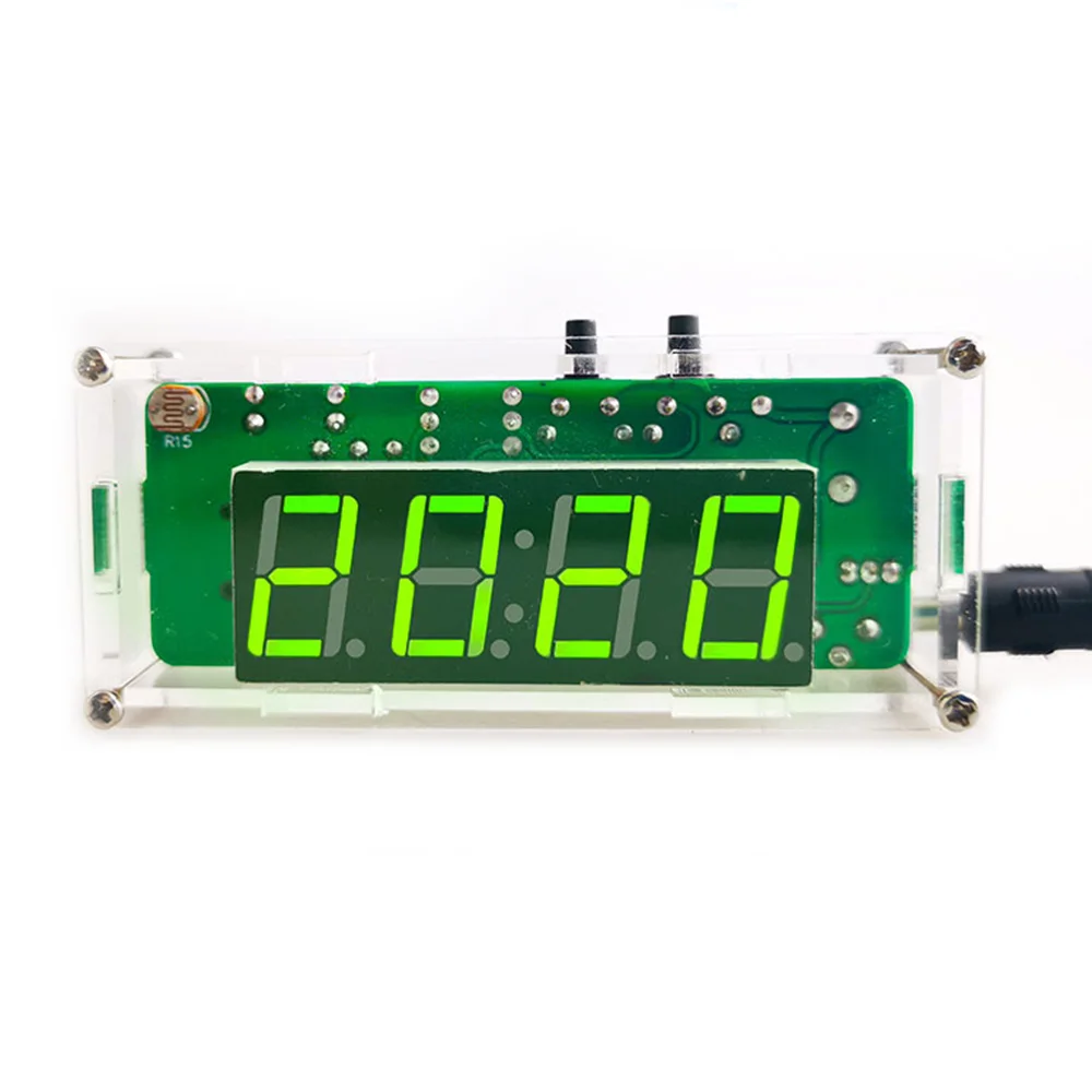 Electronic Clock Kit 51 Single-Chip Microcomputer Light-Controlled Temperature Date Display LED for DIY Learning Electronics