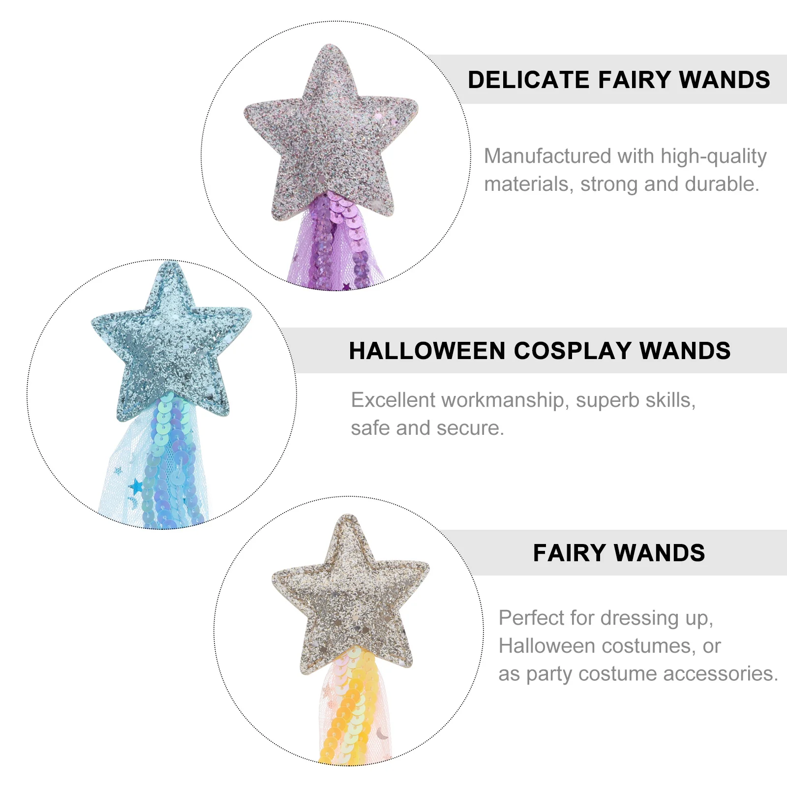 

4pcs Star Wands Creative Fairy Party Decor Photo Props For Fairy Sticks Halloween Cosplay Kids Costume Accessories