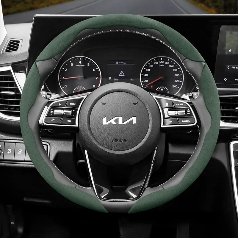 

For KIA Suede Snap-on Steering Wheel Cover Fit ceed sportage 2017 3 picanto rio xceed stonic cerato k3 soul sonet accessories