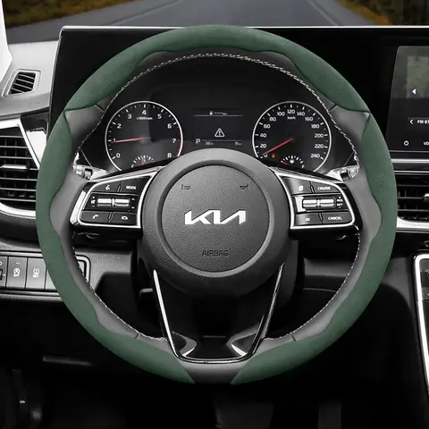 For KIA Suede Snap-on Steering Wheel Cover Fit ceed sportage 2017 3 picanto rio xceed stonic cerato k3 soul sonet accessories