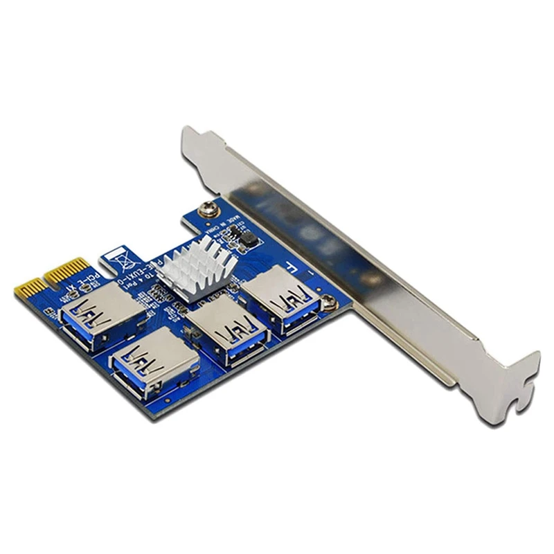 

PCI-E Adapter Card PCI-E Slot One For Four USB3.0 PCI-E 1X To PCI-E 16X Graphics Card Expansion Card For BTC Mining