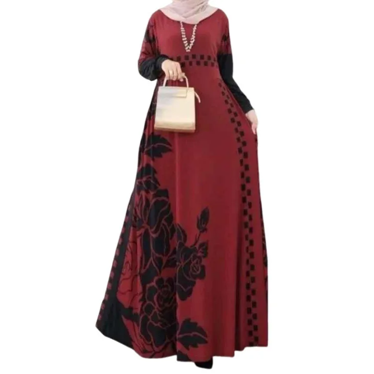 Muslim Fashion Abaya Modest Fashion Women Floral Casual Elegant Long Maxi Dress Turkey Style Muslim Woman Robe Abayas