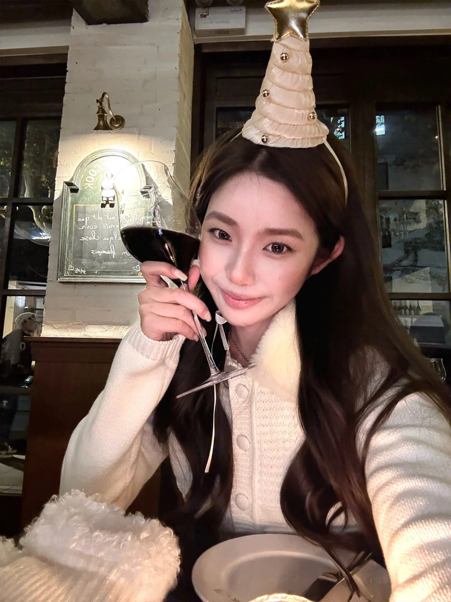 

Loose Collar Sweater with Fur Collar And Button Detail Micro Slim Fit Comfortable Parisian Sle Women's Knitwear by Cooky