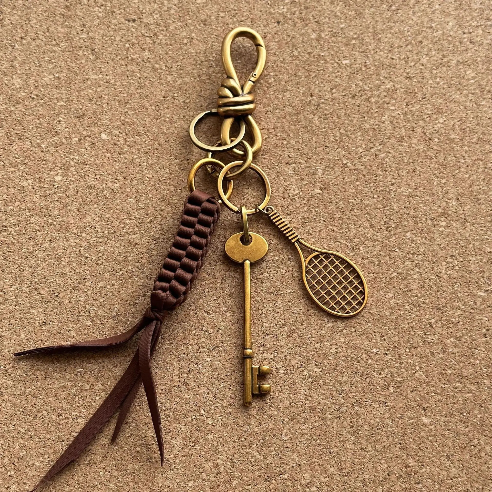 

New Creative Multi-element Braided Rope Bag Pendant Vibe Style Niche High-end Keychain Pendant Bag Accessories Bag Parts
