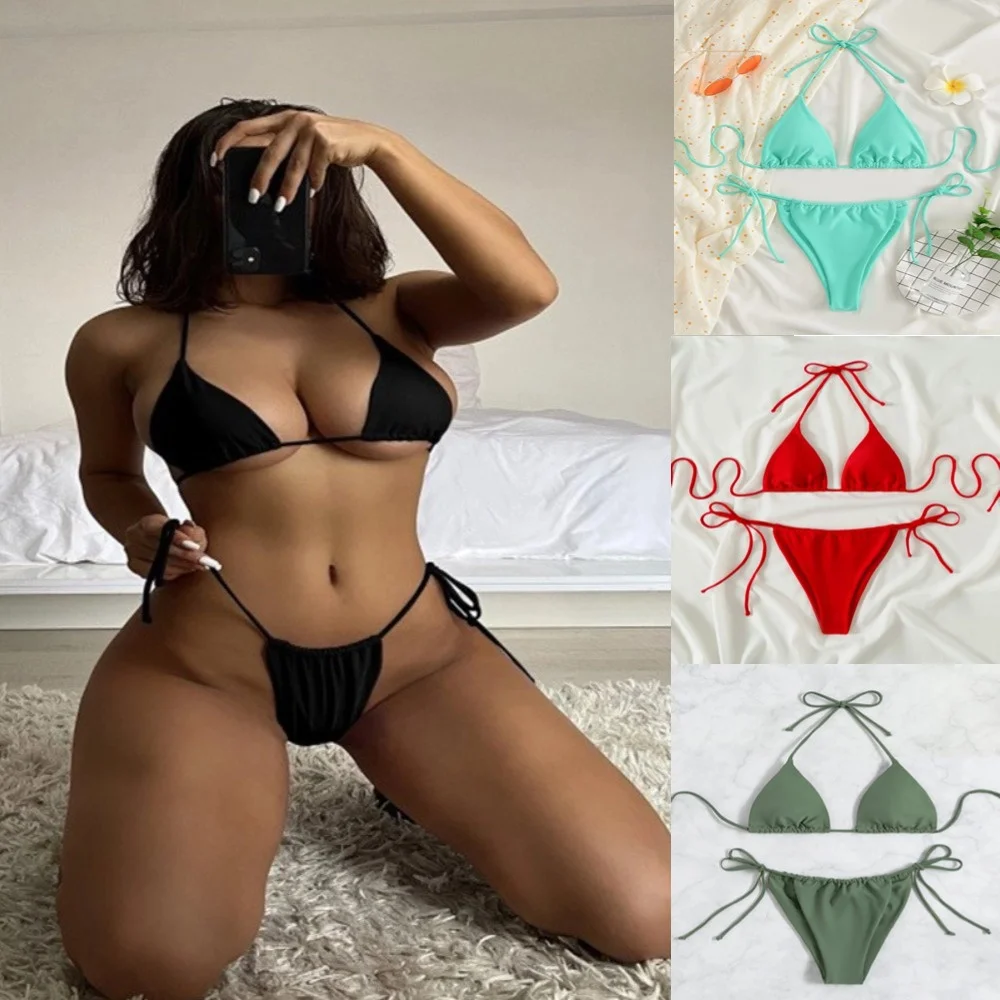 

Summer Women's Swimsuit 2025 Women Sexy Bikinis Sets Push-Up Padded Bra Thong Two Piece Swimwear Beachwear Female Swimsits