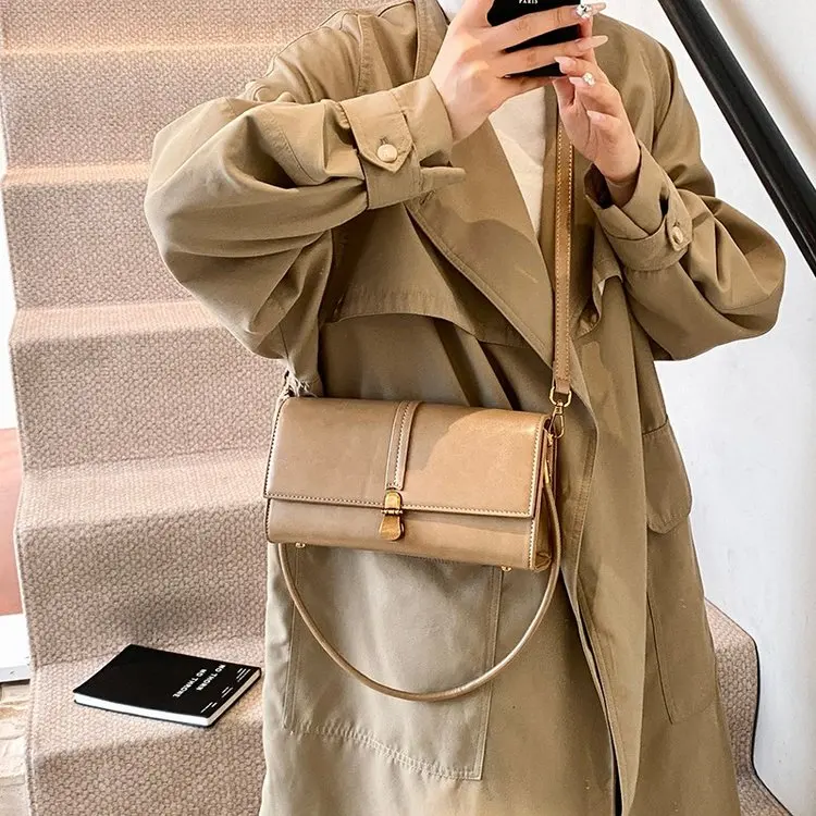 

Роскошная винтажная сумка для подгузников, женская элегантная сумка через плечо, минималистичная дизайнерская сумка-тоут из кожи, классическая модная сумка в парижском стиле