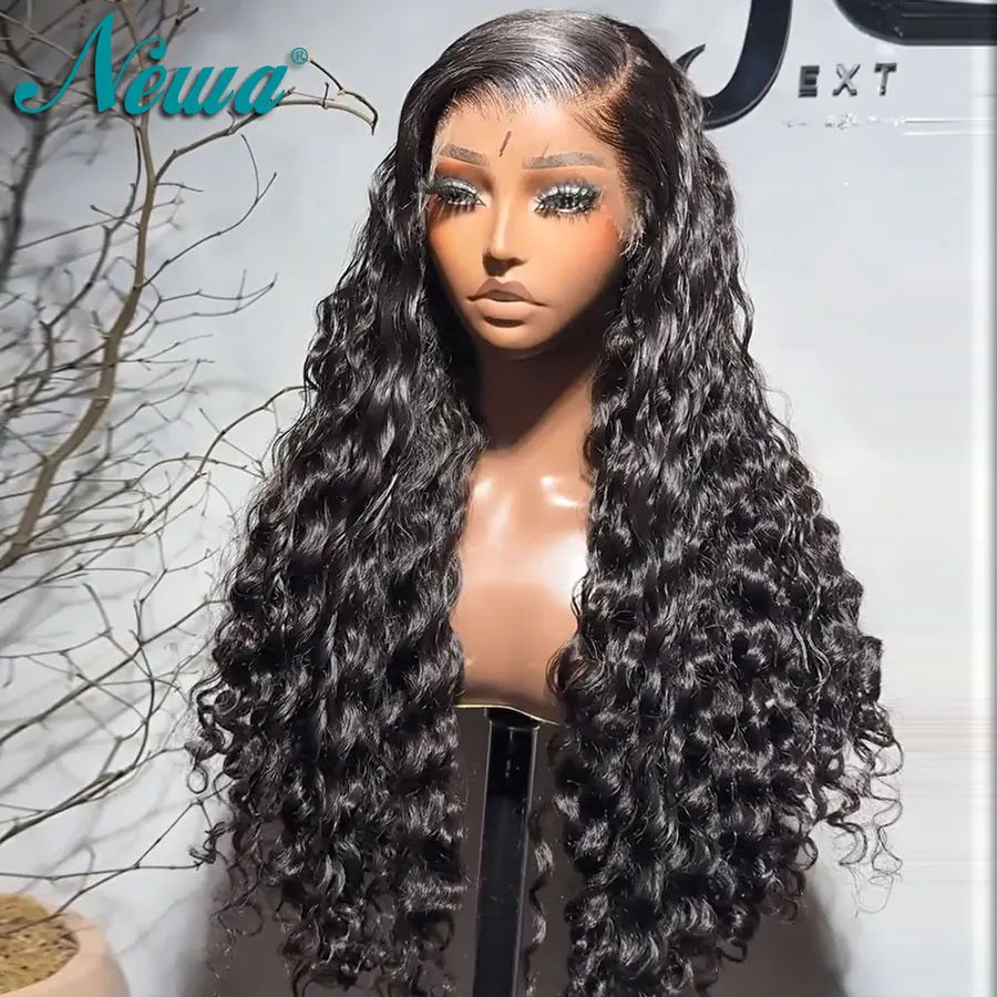 

Новые парики Newa Hair HD 13x6 с глубокими кудрями и кружевной передней частью, 250% плотность, предварительно выщипанные, 100% натуральные человеческие волосы, парики с эффектом водной волны, с осветленными узлами, для женщин