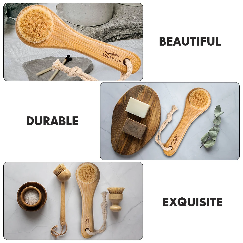 Body Horse Hair Face Brush Scrub Women Wooden Exfoliator Home Facial Miss Cleanser