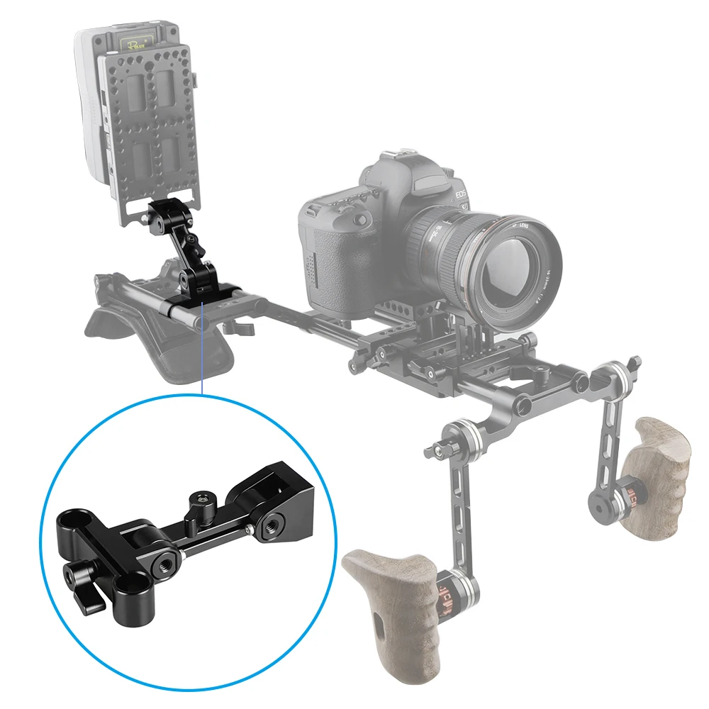 CAMVATE-Soporte de Monitor ajustable con abrazadera de varilla Dual de 15mm, equipo de jaula de Monitor de cámara, sistema de varilla de 15mm para fotografía