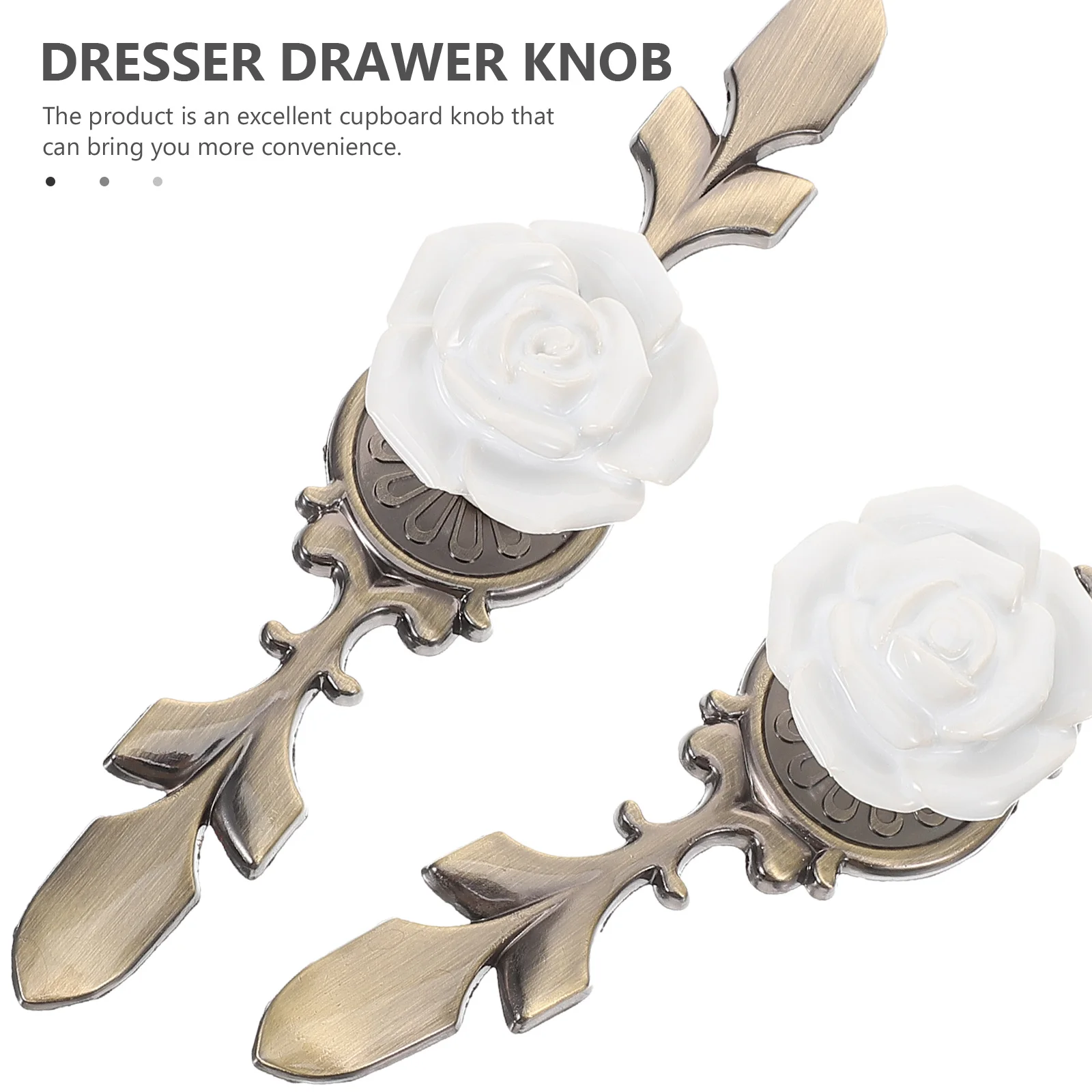 

2 Pcs Cupboard Handles Cabinet Knobs Decorative Flower Drawer Hardware for Furniture