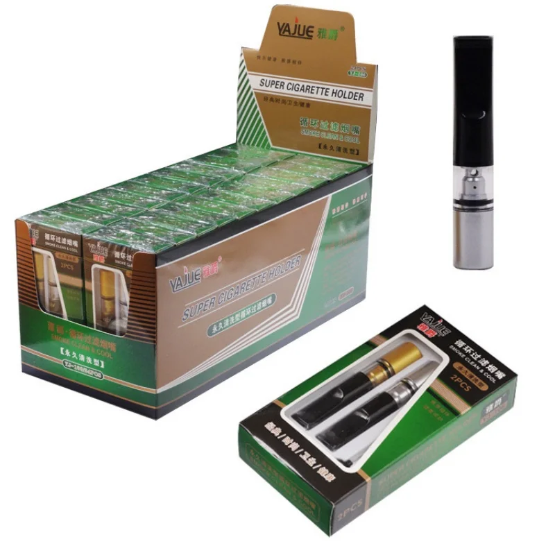 2 x Recycle Reusable Cigarette Holder Filter Reduce Tar trap Filter Cleanable Recycling Mouthpiece Smoking Accessories