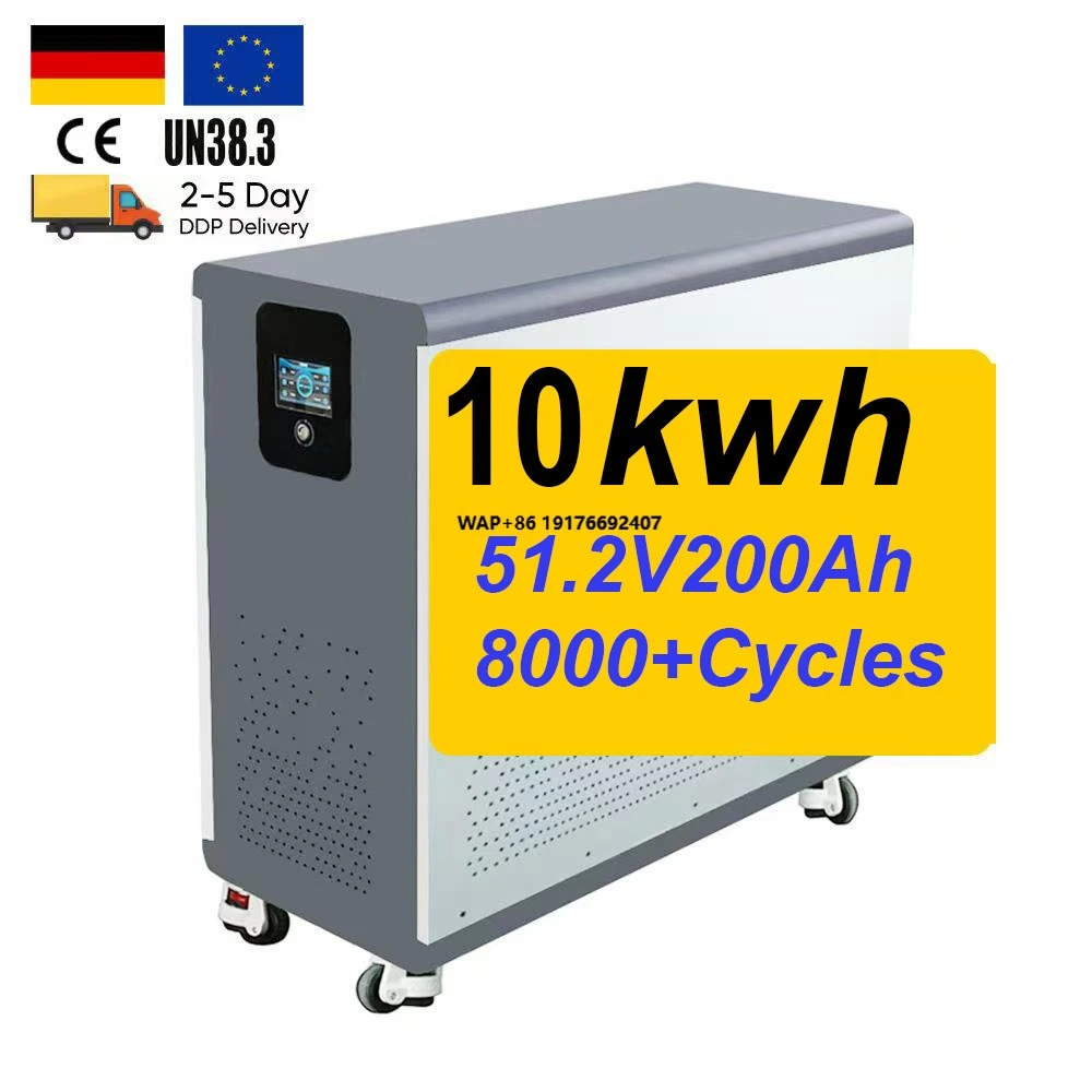 51.2V 200Ah LiFePO4 Lithium Iron Phosphate Battery Pack 5kWh Energy Storage Split Mobile Solar IP54 Protection